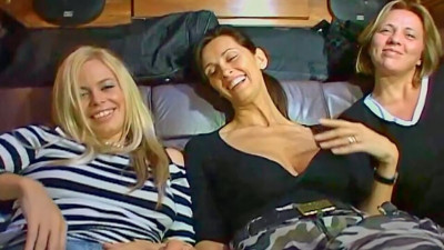 Adorable Alicia Rhodes and Angie George's car action